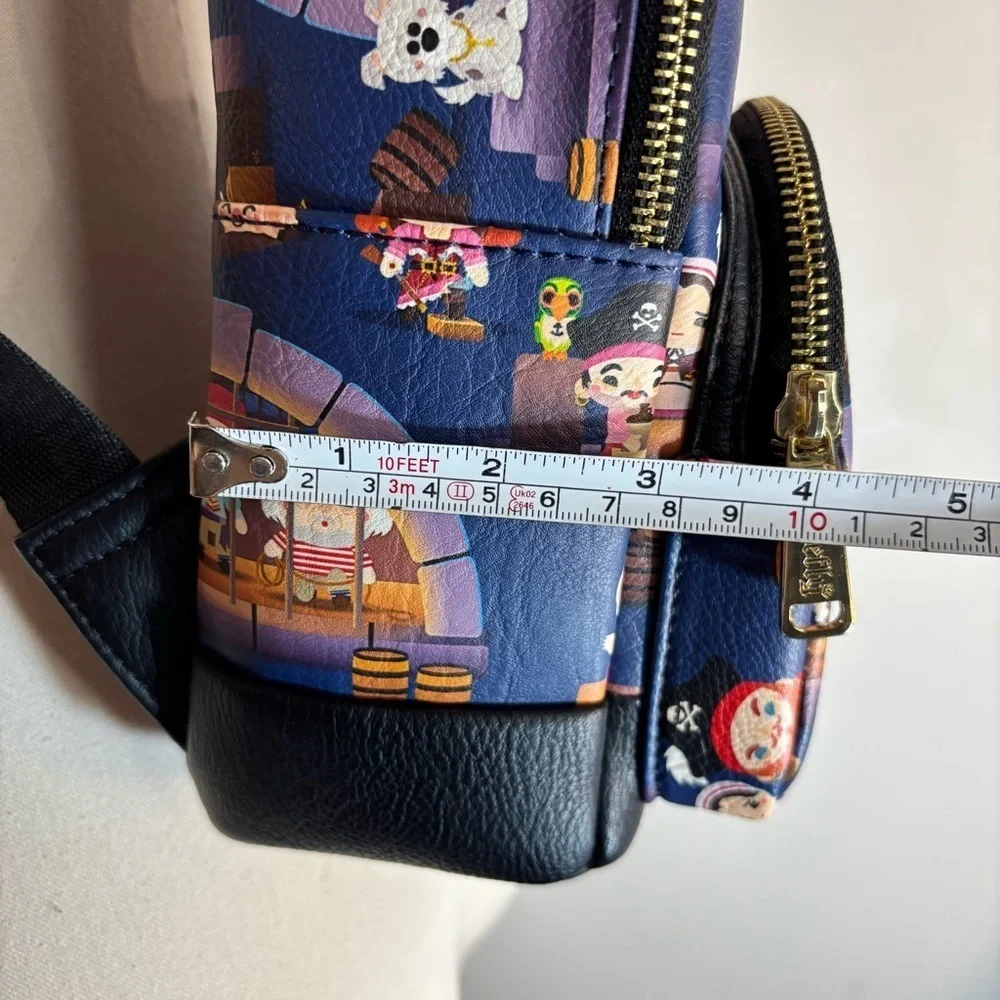 LOUNGEFLY DISNEY Mini Backpack with Pirates Of The Caribbean Cartoon Style Print - Picture 8 of 12